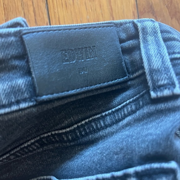 ANTHROPOLOGIE Flare BELL BOTTOMS Jeans Black Denim Boho bootcut y2k Sz 26 Edwin - Picture 5 of 10